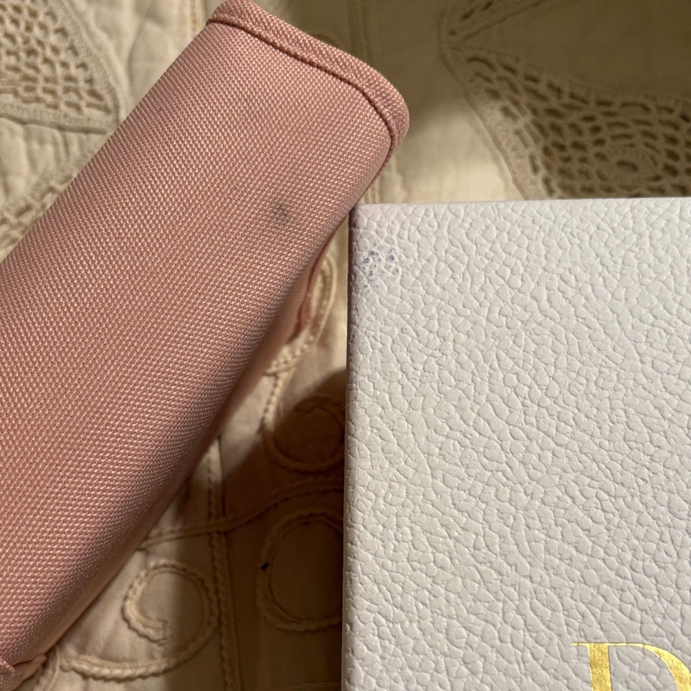 Dior Blush Pink Makeup Bag and Glass Water Bottle with Silicon Sleeve - Picture 2 of 2